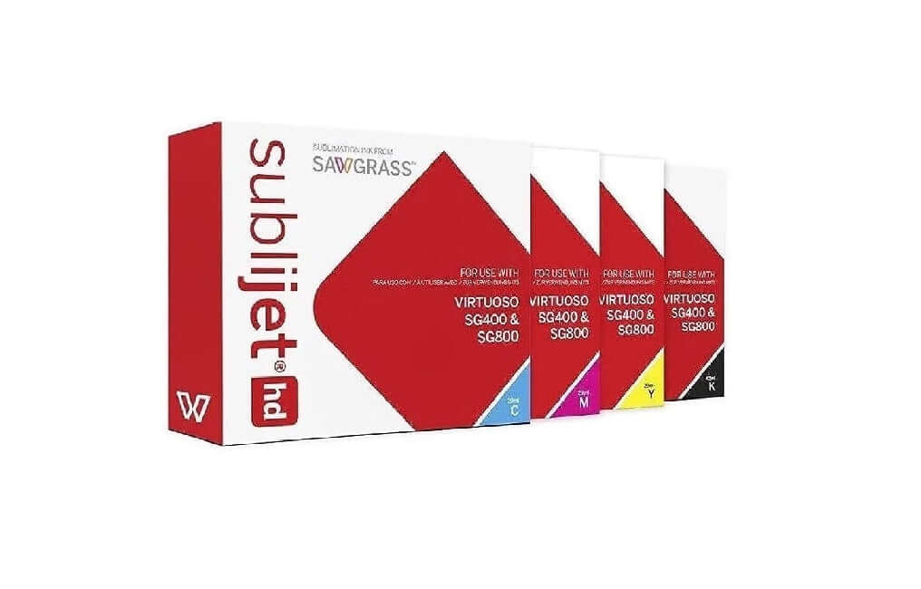 Sawgrass SG400 and SG800 sublimation ink, genuine Sublijet HD - Full set Cyan, Yellow, Magenta, Black.