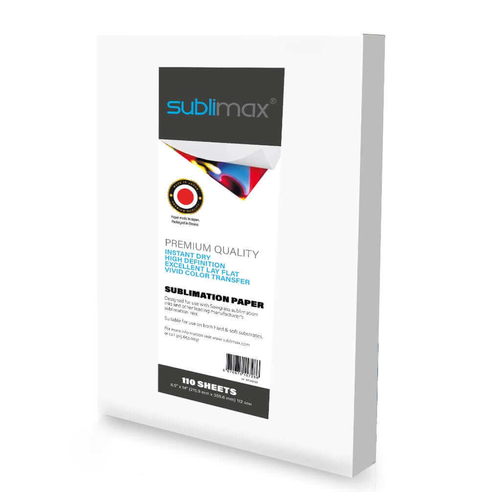 SUBLIMAX Sublimation Paper 8.5"x14" (110 Sheets) - Designed for Sawgrass Printers with SUBLIJET Inks - Instant Dry, No Smudging or Bleeding