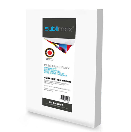 SUBLIMAX Sublimation Paper 8.5"x14" (110 Sheets) - Designed for Sawgrass Printers with SUBLIJET Inks - Instant Dry, No Smudging or Bleeding