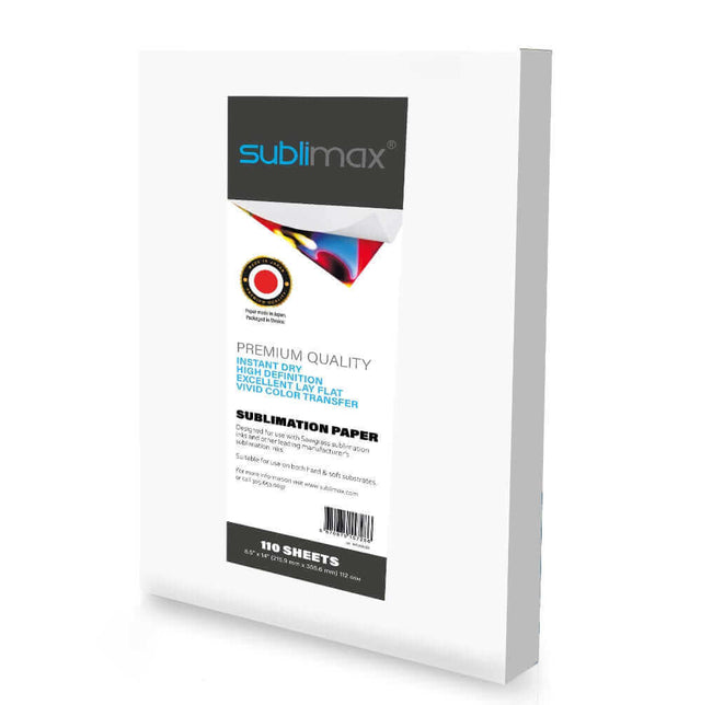 SUBLIMAX Sublimation Paper 8.5"x14" (110 Sheets) - Designed for Sawgrass Printers with SUBLIJET Inks - Instant Dry, No Smudging or Bleeding