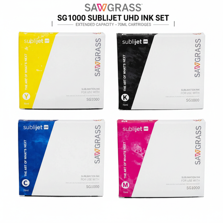 Sawgrass SG1000 SubliJet UHD Ink Set - Cyan, Magenta, Yellow, Black extended ink cartridges 70ml