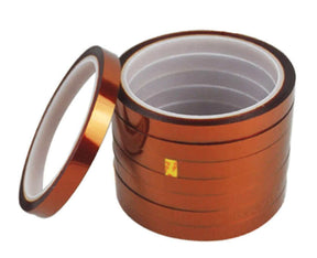 Heat resistant tape in a roll, ideal for sublimation transfer, 1/2" x 100', pack of 10 rolls.