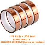 4 rolls of 1/2 inch x 100 feet high quality Sublimax heat tape with silicone adhesive, leaves no residues