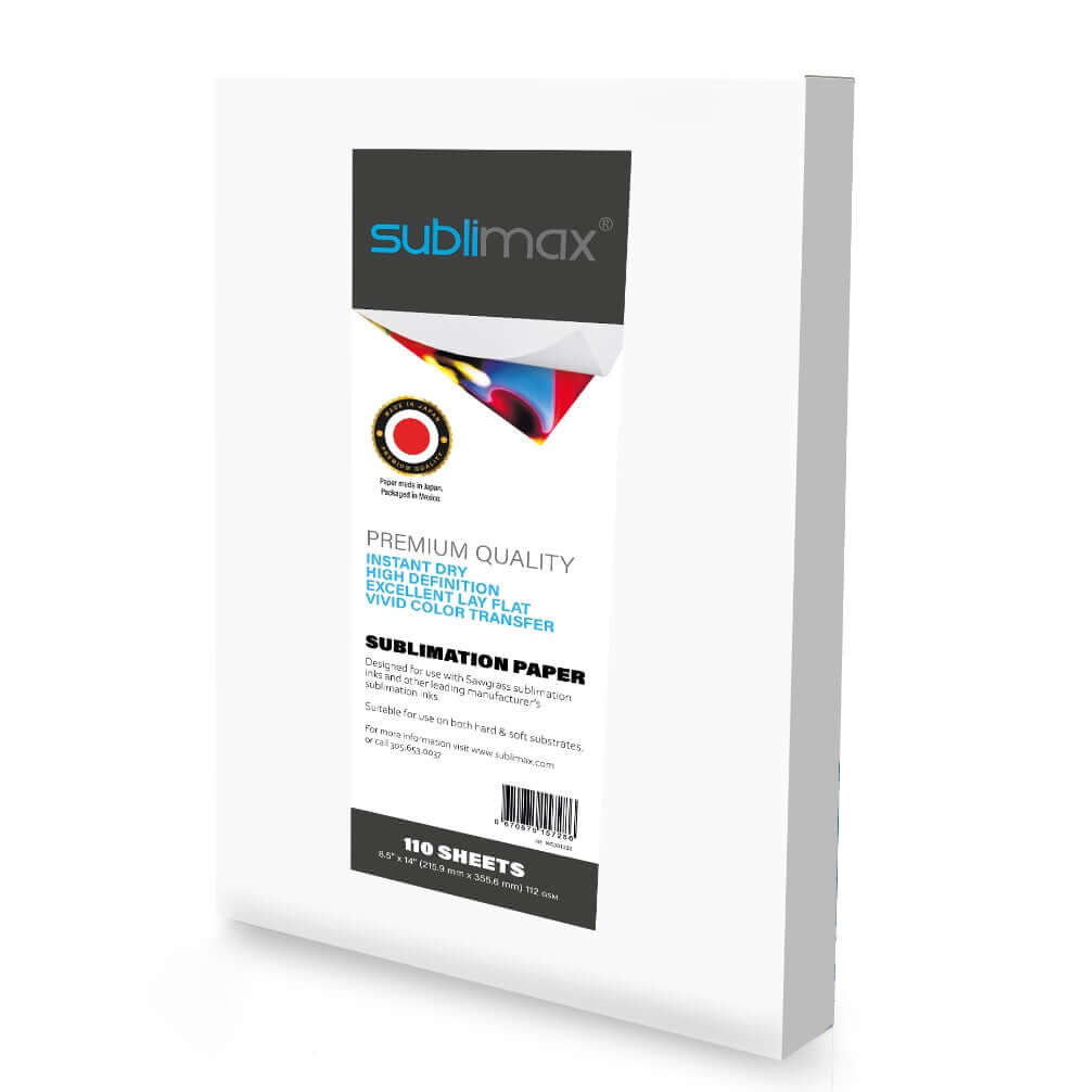 SUBLIMAX Sublimation Paper 8.5"x14" (110 Sheets) - Designed for Sawgrass Printers with SUBLIJET Inks - Instant Dry, No Smudging or Bleeding